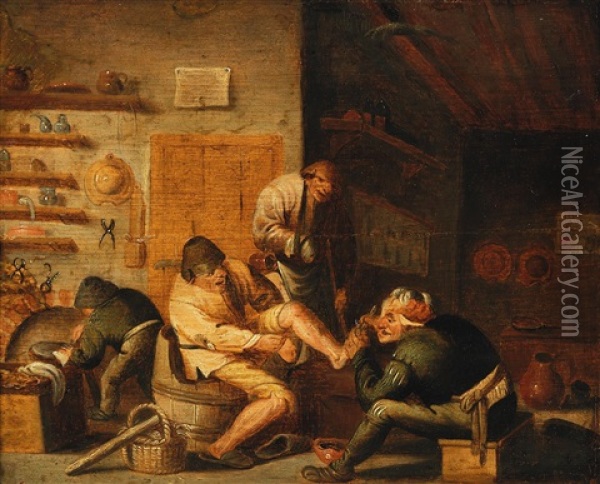 The Foot Operation Oil Painting - Adriaen Jansz van Ostade