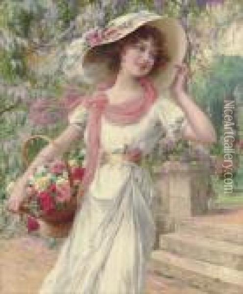 The Flower Garden Oil Painting - Emile Vernon
