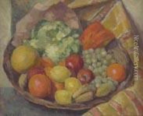 Cesto Di Frutta Oil Painting - Domenico Colao