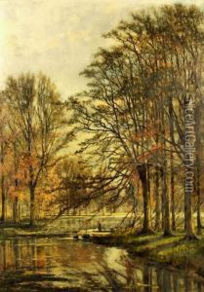 Autumnal River Landscape Oil Painting - Louis Pulinckx