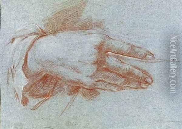 Study of a Hand Oil Painting - Giovanni Domenico Tiepolo