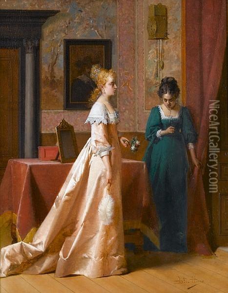 The Reprimand Oil Painting - Jean De La Hoese