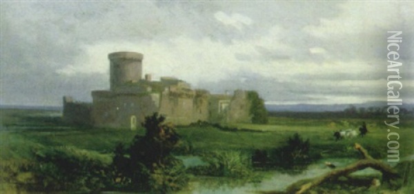 Kastell In Der Campagna Romana Oil Painting - Franz Knebel L'Ancien
