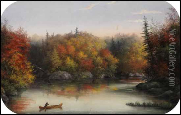 Lake Saratoga Oil Painting - Alfred Worsley Holdstock