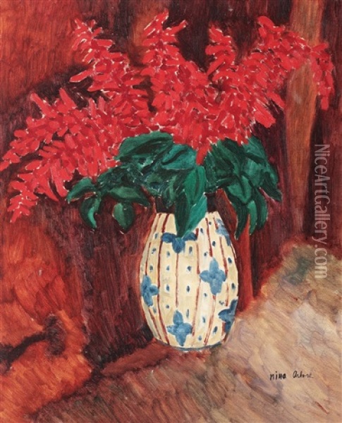 Vas Cu Salvie Oil Painting - Nina Arbore
