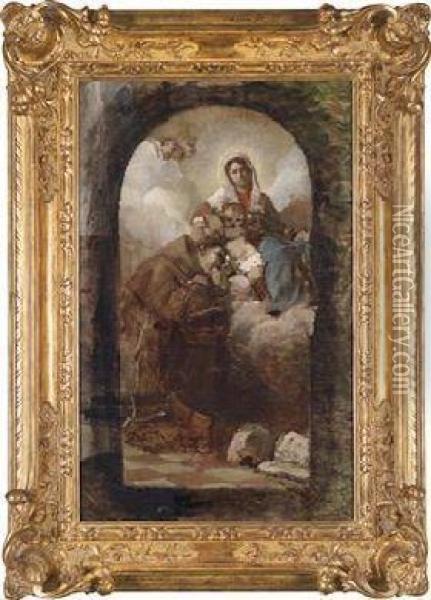 Madonna With The Christ Child Oil Painting - Luigi Nono