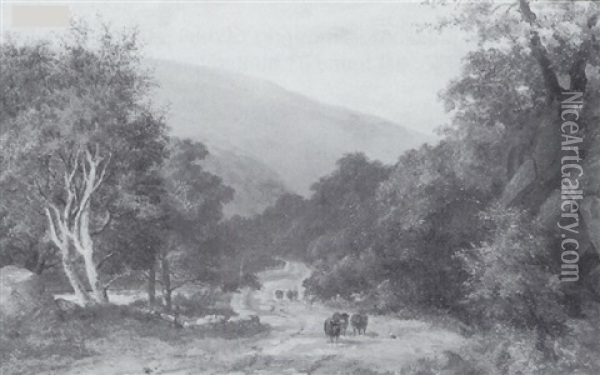 In Borrowdale, Cumberland Oil Painting - John Henry Mole