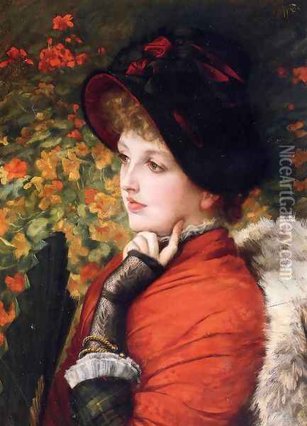 Type Of Beauty (or Kathleen Newton) Oil Painting - James Jacques Joseph Tissot