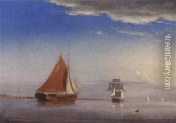 Stille Dag Pa Havet Oil Painting - Viggo Fauerholdt