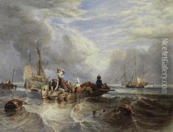A Market Boat On The Scheldt Oil Painting - William Clarkson Stanfield
