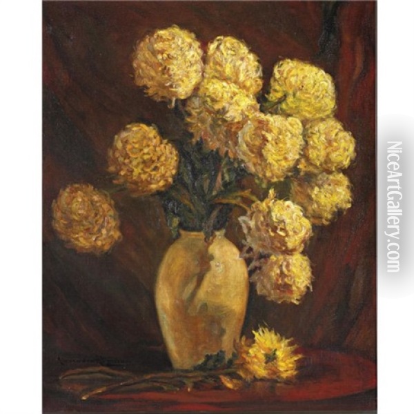 Chrysanthemums Oil Painting - Alexandre Altmann