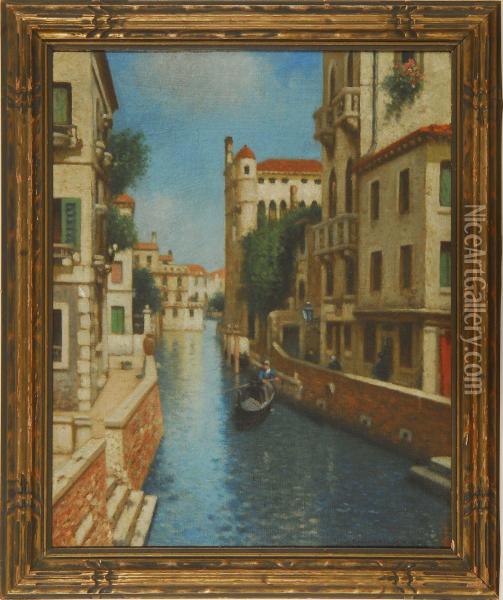 Venice Canal Scene Oil Painting - Frank Russell Green