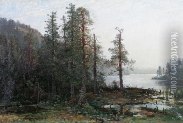 Landskap Med Rav Oil Painting - Oscar Emil Torna