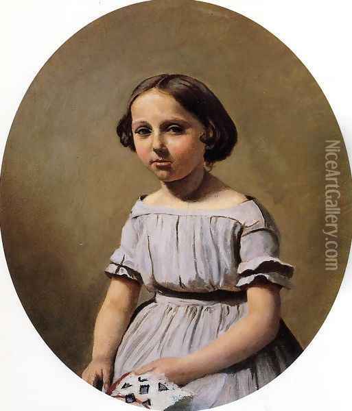 The Eldest Daughter of M. Edouard Delalain (Mme. de Graet) c.1845-50 Oil Painting - Jean-Baptiste-Camille Corot