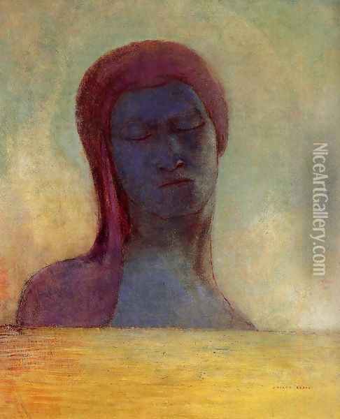 Closed Eyes Oil Painting - Odilon Redon