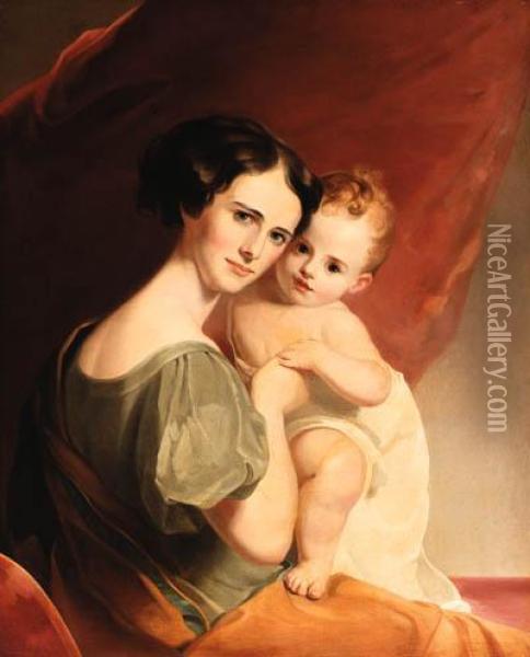 Mrs. John Mason And Her Son Oil Painting - Thomas Sully
