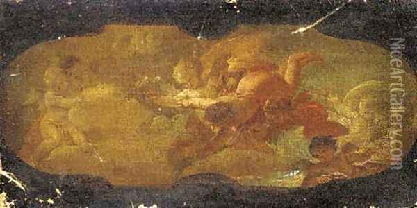 An allegorical scene a modello for a ceiling painting Oil Painting - Carlo Innocenzo Carloni