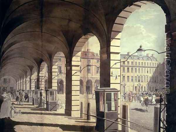 Covent Garden Piazza Oil Painting - Paul Sandby