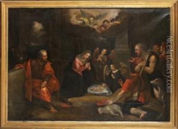 The Adoration Of The Shepherds Oil Painting - Pieter Van Avont