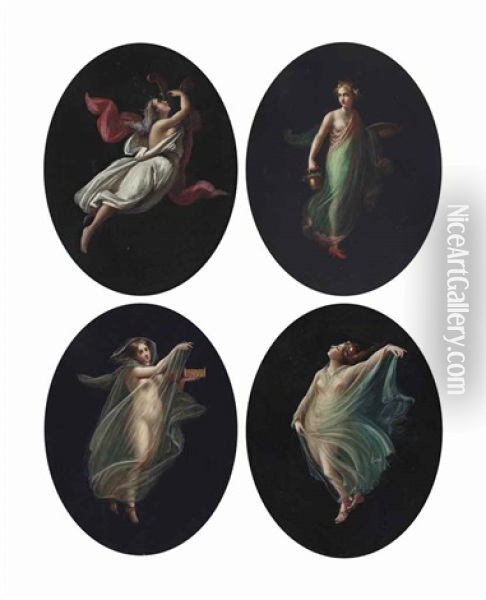Four Muses (set Of 4) Oil Painting - Michelangelo Maestri