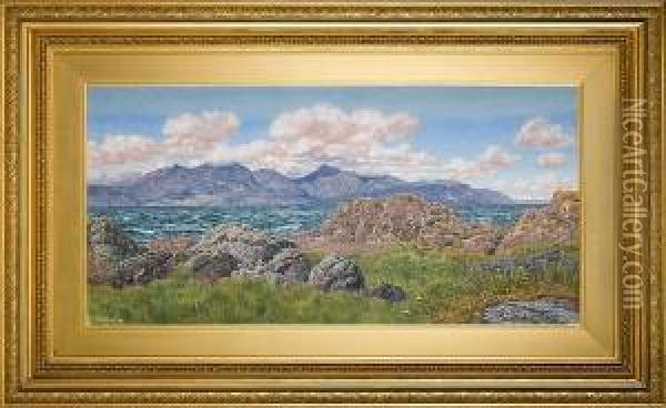 Arran From Farland Point Oil Painting - John Edward Brett