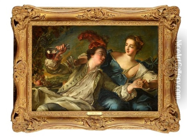L'alliance De L'amour Et Du Vin Oil Painting - Jean Marc Nattier