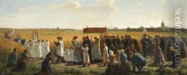 La Benediction Des Bles Dans L'artois Oil Painting - Jules Breton