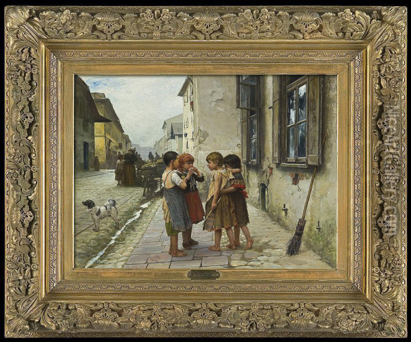 In The Street. Jealousy Oil Painting - Anton Kozakiewicz