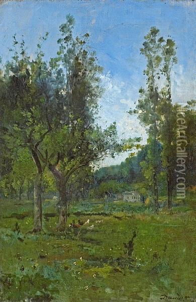 A Forest Landscape Oil Painting - Charles-Francois Daubigny
