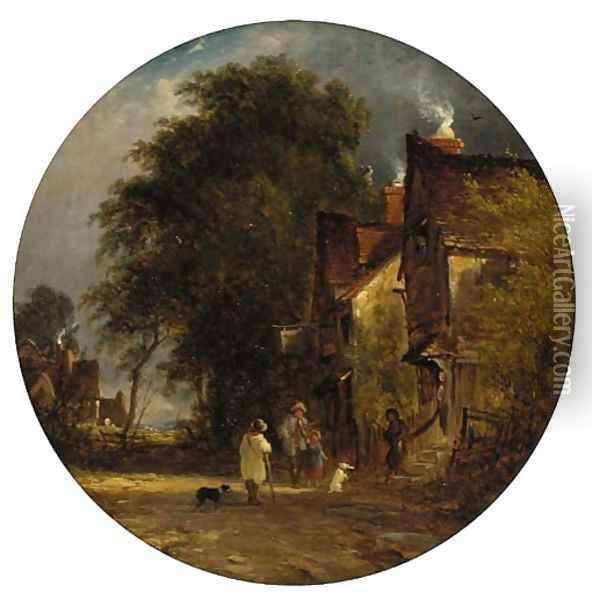 A bit of Kent Oil Painting - George Augustsus Williams