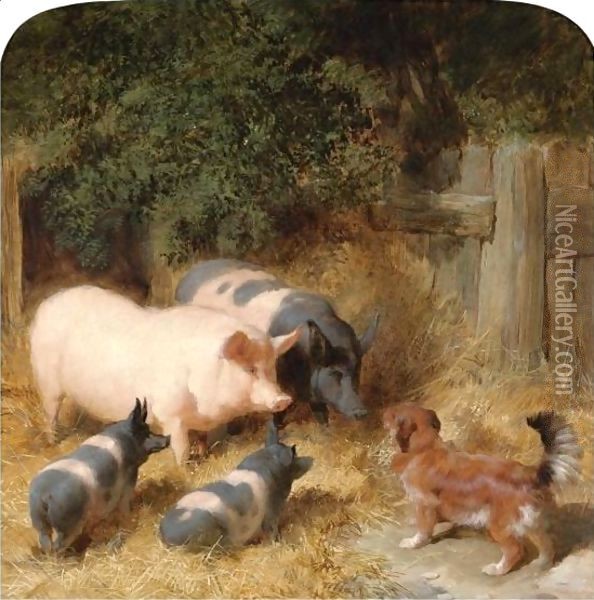 Farmyard Gossip Oil Painting - John Frederick Herring Snr