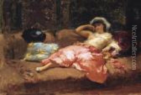 Odalisque Oil Painting - Frederick Arthur Bridgman