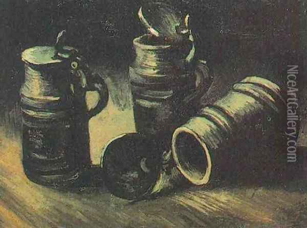 Beer Tankards Oil Painting - Vincent Van Gogh