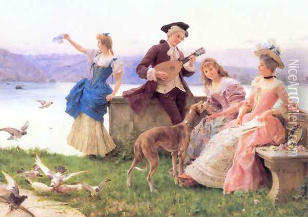 A Day's Outing Oil Painting - Federico Andreotti