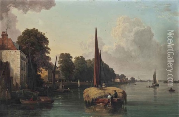 The Thames At Chelsea Oil Painting - Charles Deane