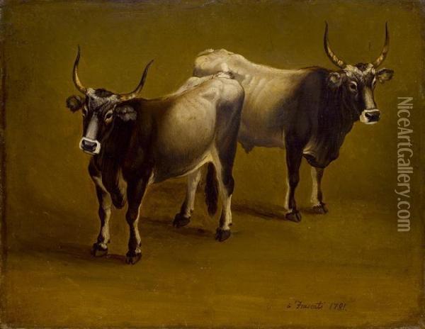 Zwei Kuhe Oil Painting - Jacob Philipp Hackert