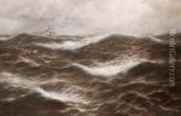 Mare In Tempesta Oil Painting - Thomas Rose Miles
