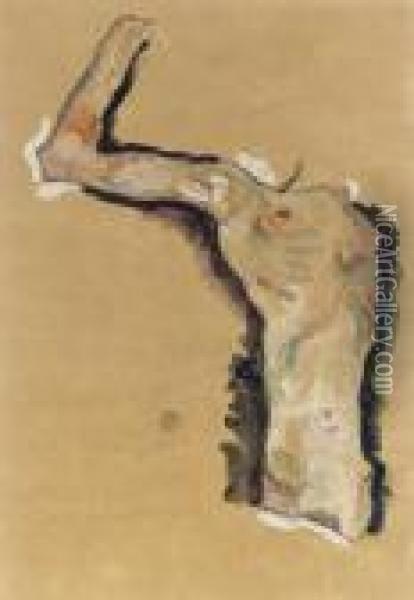 Mannlicher Torso (korper Und Arm) Oil Painting - Egon Schiele