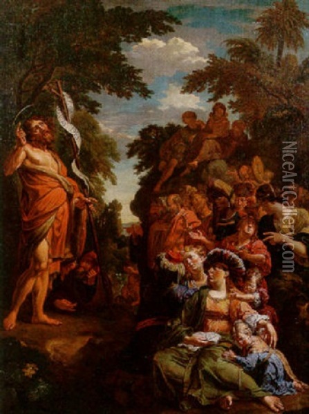 The Preaching Of Saint John The Baptist Oil Painting - Abraham Janssens