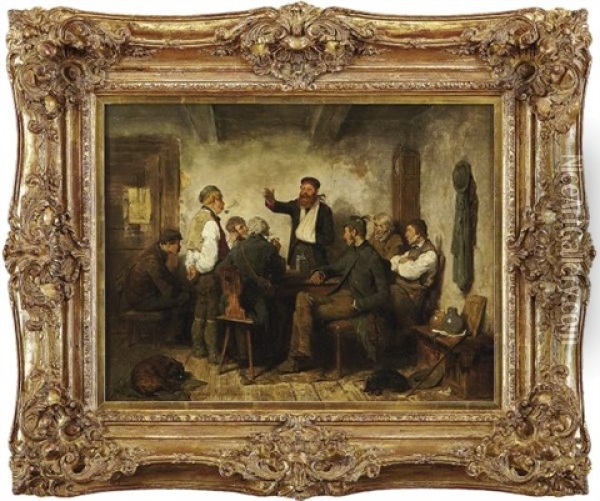 In Der Dorfschanke Oil Painting - Hugo Wilhelm Kauffmann