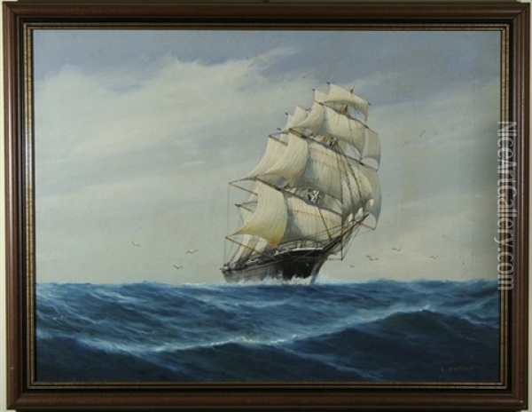 Under Full Sail Oil Painting - Luca Papaluca