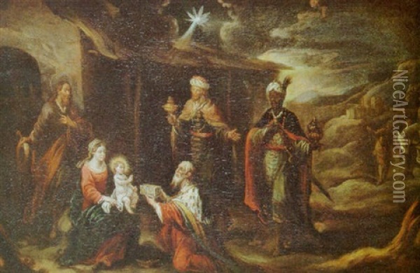 La Adoracion De Los Reyes Oil Painting - Francisco Antolinez