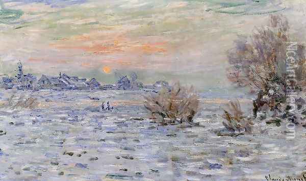 Winter On The Seine Lavacourt Oil Painting - Claude Oscar Monet