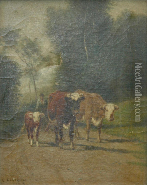 Cows Oil Painting - Clinton Loveridge