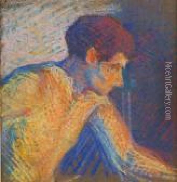 Jeune Homme Torse Nu Pres De La Fournaise Oil Painting - Maximilien Luce