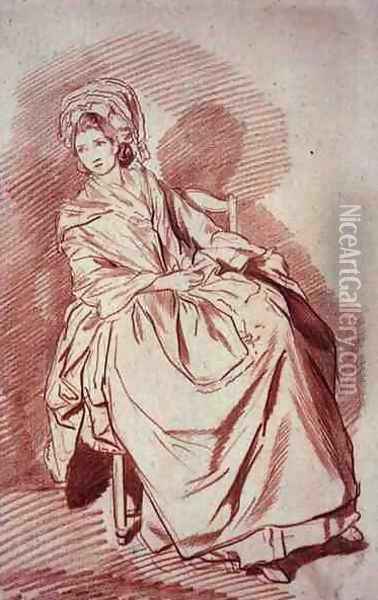 Study of a Seated Lady Oil Painting - Louis Rolland Trinquesse