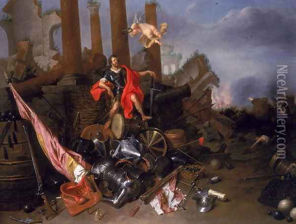An Allegory of War with Vincenzo Gonzaga I Oil Painting - David The Younger Ryckaert