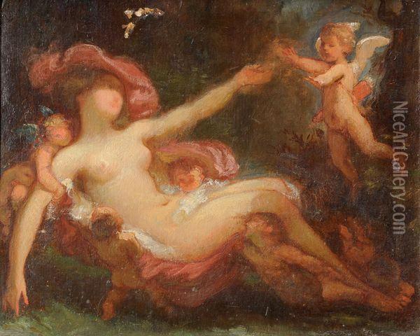 Venus Aux Amours Oil Painting - Joseph Benoit Guichard
