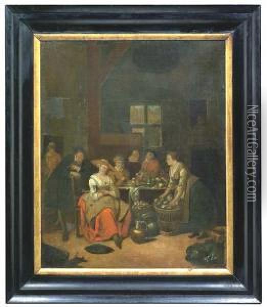 An Interior Scene Oil Painting - Jan Baptist Lambrechts