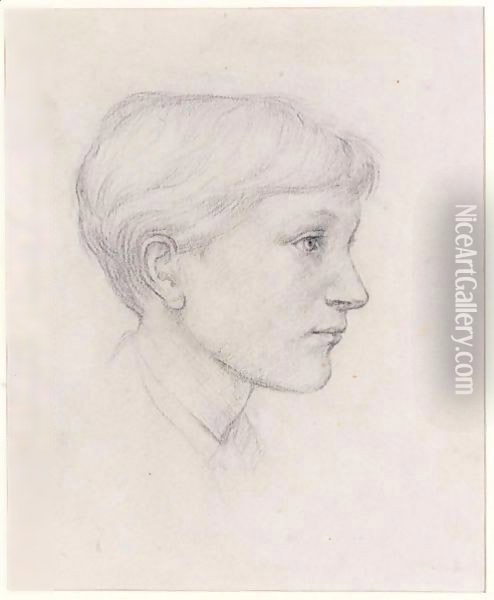 Portrait Of The Artist's Son Philip Oil Painting - Sir Edward Coley Burne-Jones